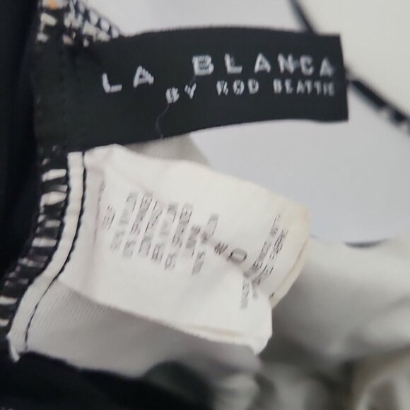 LA BLANCA | Polka dot swimsuit one piece black white sz 10 - Picture 5 of 7